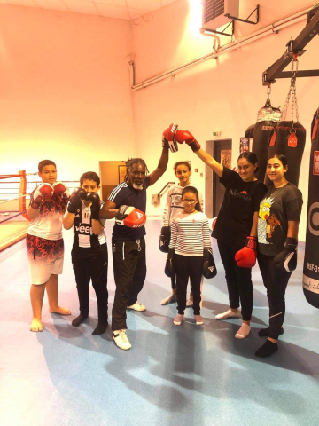 entrainement de boxe auprès des jeunes des quartiers