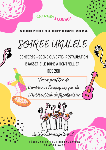 Soirée Ukulélé à la Brasserie le Dôme le 18 octobre 2024