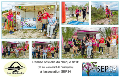 SEP34 remercie Los Blanbecks de nous avoir soutenu durant le trail du Lirou le 27 Avril 2025.  La somme de 811€ à généreusement été reversée ce jour. Merci aux bénévoles présents pour leur implication.