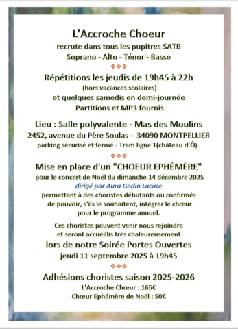 Informations Accroche Choeur 