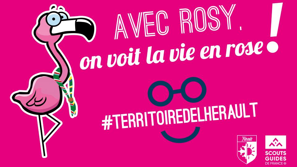 Rosy, mascotte officielle du Territoire SGDF de l'Hérault